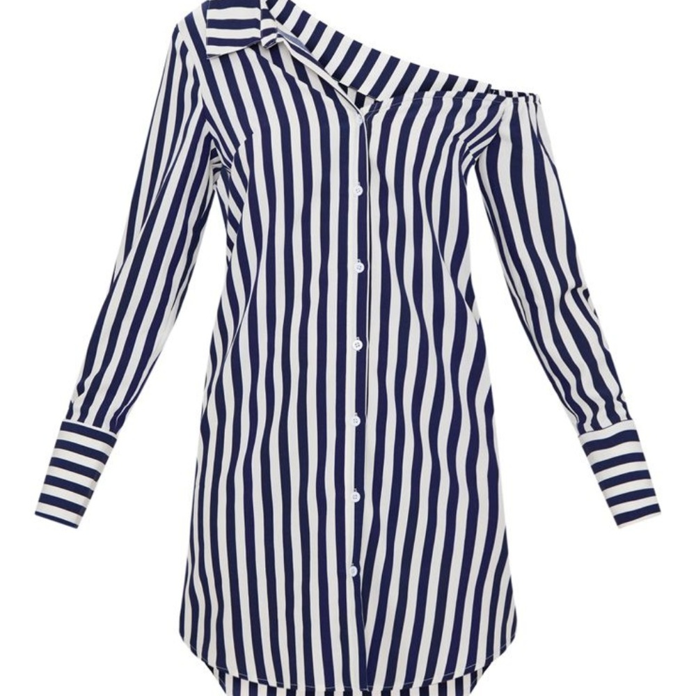 Pretty Little Thing off shoulder shirt dress